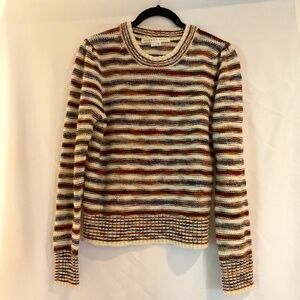 Veronica Beard Sweater - cream and mulit colored brown striped sweater